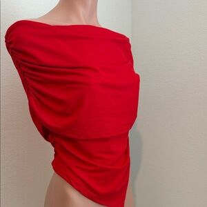Source Unknown Red Off-Shoulder Top